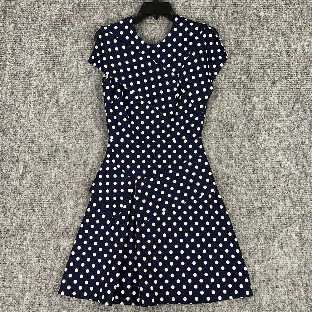 Navy Polka Dot Midi Dress